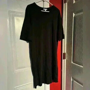 JAMES PERSE KNIT rough edge hem t shirt DRESS black size 2